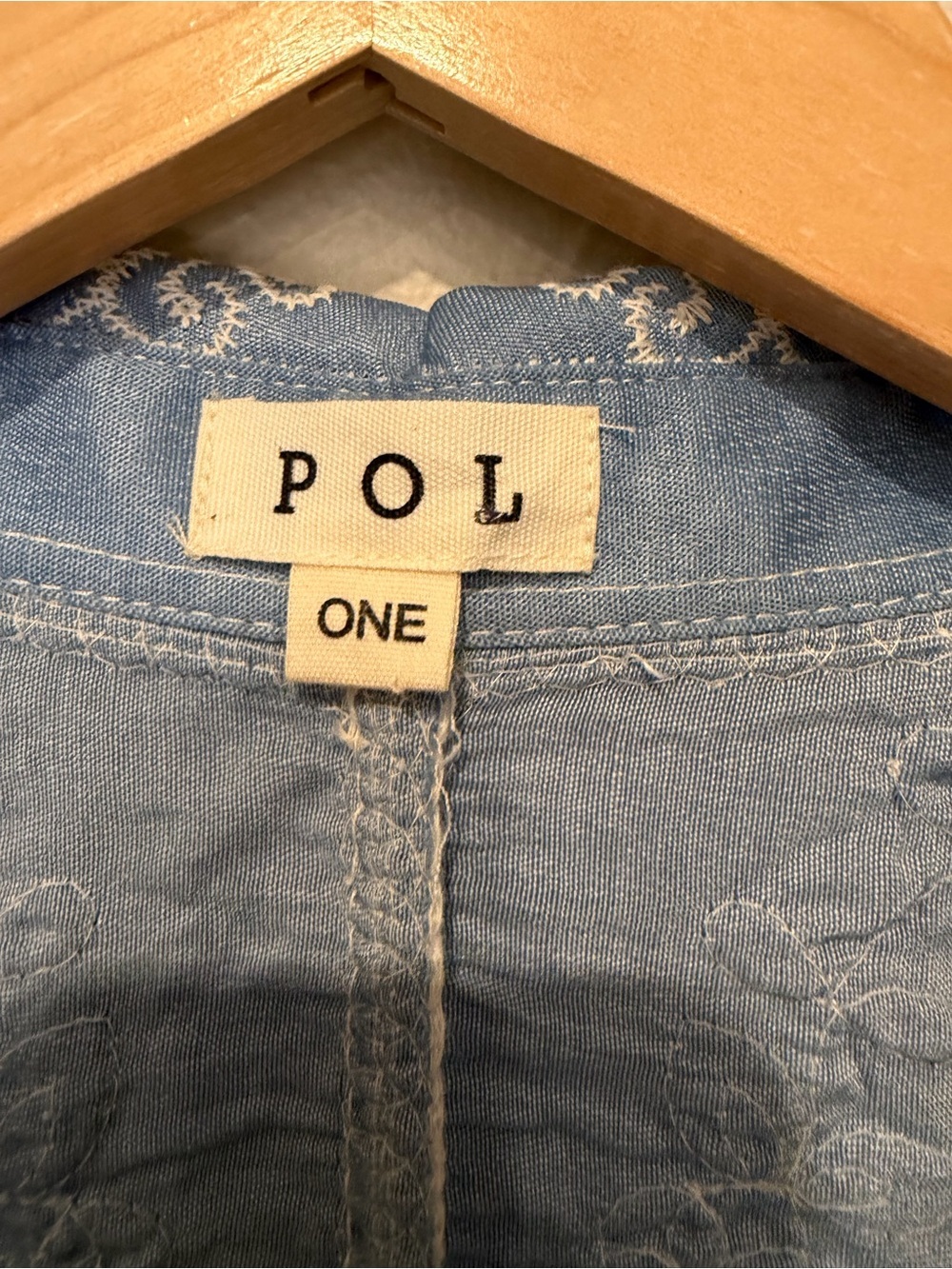 POL Embroidered Relaxed Button-Front Top - Picture 8 of 12